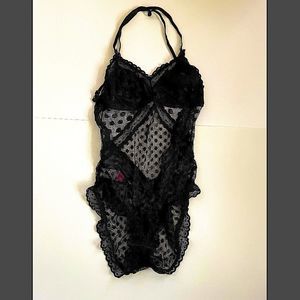 Polka Dot & Lace Lingerie Bodysuit